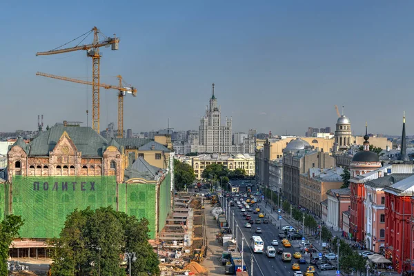 Panorama Moskwy Widok Tarasu Widokowego Magazynu Detsky Mir — Zdjęcie stockowe