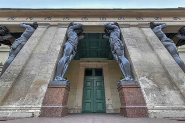 Portikus Mit Atlanten Neue Einsiedelei Petersburg Russland — Stockfoto