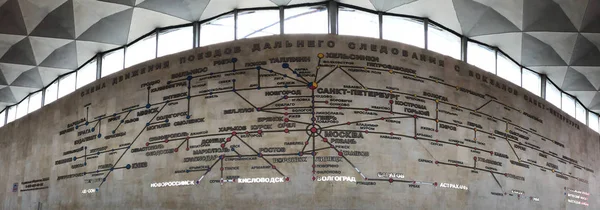 São Petersburgo Rússia Junho 2018 Mapa Estação Ferroviária Moscou São — Fotografia de Stock