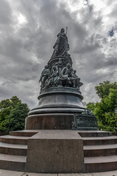 Monument Catherine Great Parku Catherine Sankt Petersburg Federacja Rosyjska — Zdjęcie stockowe