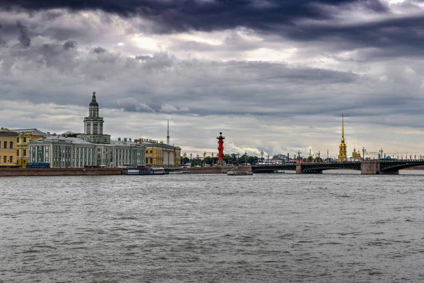 Vista Ilha Vasilievsky Rio Neva São Petersburgo Rússia — Fotografia de Stock