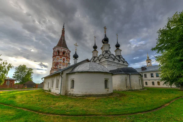 Suzdal Daki Antipievskaya Lazarevskaya Kiliseleri Vladimir Bölgesindeki Tarihi Küçük Kasaba — Stok fotoğraf
