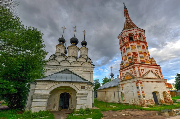 Suzdal Vladimir地区历史性小镇 的Antipievskaya和Lazarevskaya教堂 金戒指 俄罗斯 — 图库照片