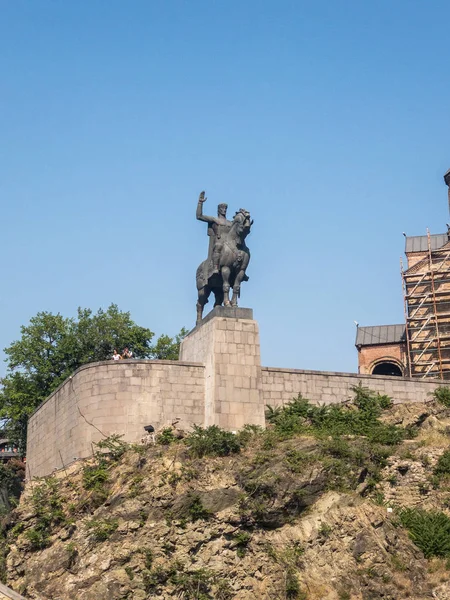 Atlı heykeli Kral Hatice Gorgasali - Tiflis, Gürcistan — Stok fotoğraf