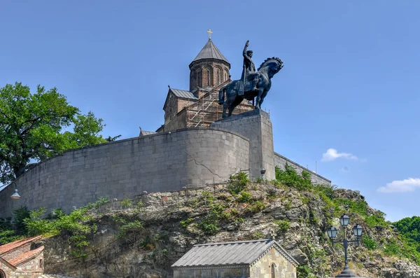 Statue équestre du roi Vakhtang Gorgasali - Tbilissi, Géorgie — Photo