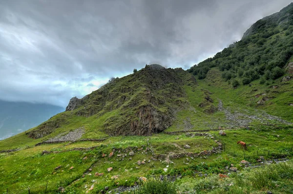 Paisagem Panorâmica - Kazbegi, Geórgia — Fotografia de Stock