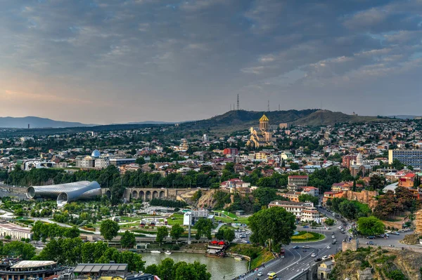 Panorama City View-Tbilisi, Georgië — Stockfoto