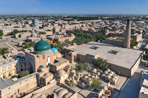 Islam Khoja Aerial View - Khiva, Ουζμπεκιστάν — Φωτογραφία Αρχείου