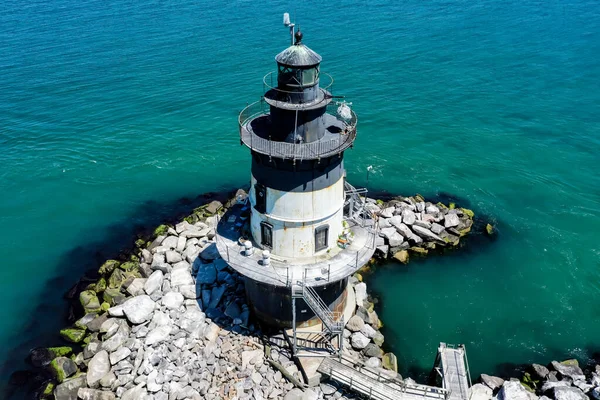 Havslandskap Med Orient Point Fyr Long Island New York Orient — Stockfoto