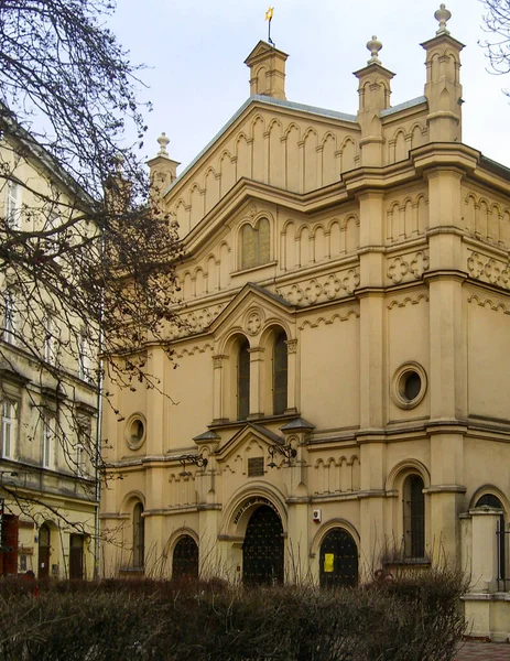Synagoga Świątynna Przy Miodowej Kazimierz Historyczna Żydowska Dzielnica Krakowa Zbudowana — Zdjęcie stockowe