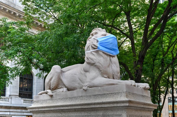 New York Usa July 2020 New York Public Library Stone — Stock Photo, Image