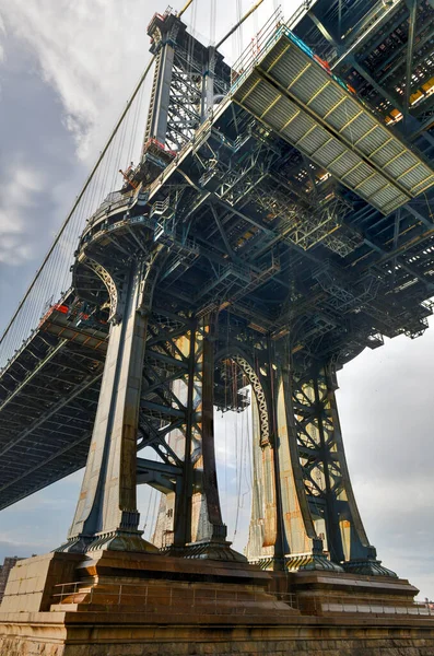 Menara Jembatan Manhattan Brooklyn New York City — Stok Foto