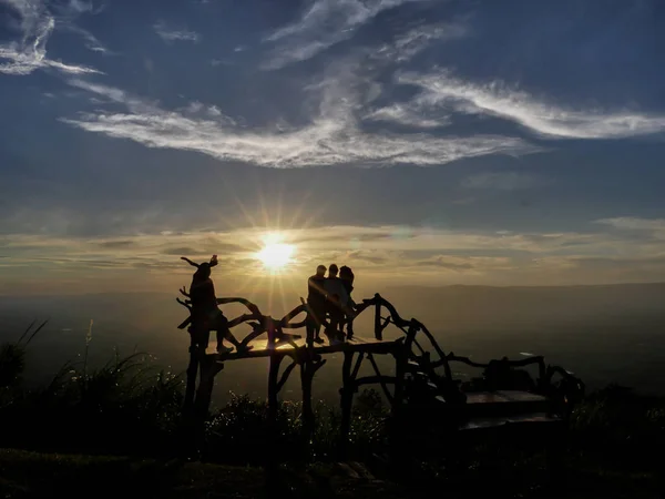 silhouette picture of family