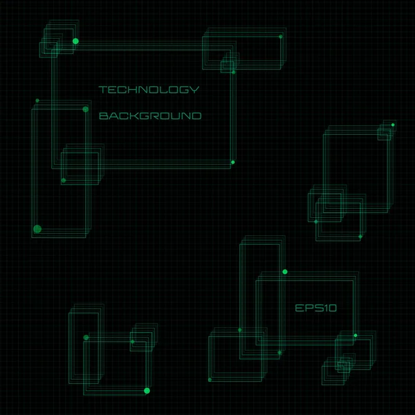 Abstract Technology Green Line Black Background Ilustração Eps10 —  Vetores de Stock