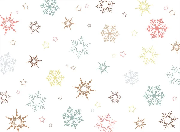 Christmas Colorful Snowflake Pattern Background Vector Eps10 — Stock Vector