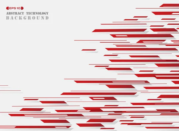 Rote Muster Technologie Streifenlinien Hintergrund Illustrationsvektor Eps10 — Stockvektor
