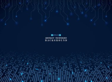 Mavi kare elektronik desen arka plan, vektör eps10 fütüristik techonology