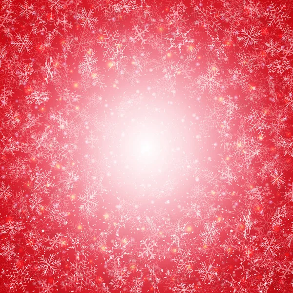 Heure Hiver Noël Rouge Avec Motif Flocons Neige Cercle Fond — Image vectorielle