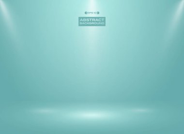 Soyut Mavi nane renk sportlights ile Stüdyo Oda arka plan. İllüstrasyon vektör eps10