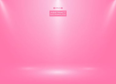 Soyut projektör ile Stüdyo Oda arka plan degrade pembe renk. vektör eps10