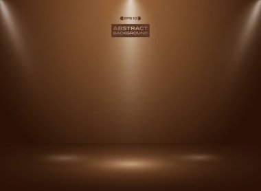 Soyut koyu çikolata - cocao renk sportlights ile Stüdyo Oda arka plan. vektör eps10