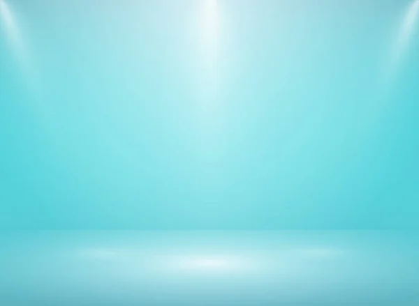 Gradient Abstrait Fond Studio Bleu Doux Avec Des Lumières Vecteur — Image vectorielle
