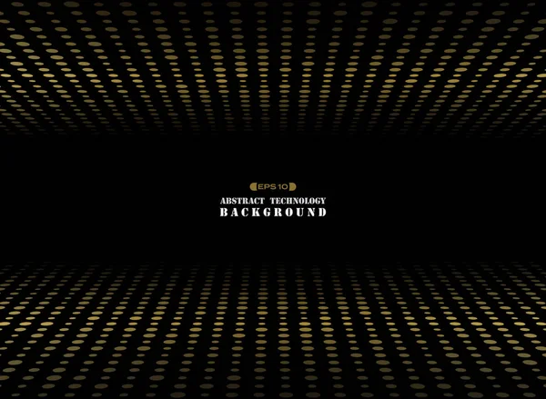 Soyut Altın çember şekil boyut rasgele boyutu desen, vektör eps10 koyu arka plan