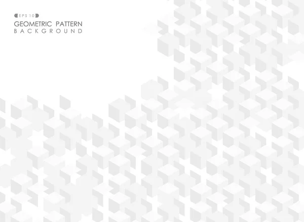 Couverture Blanc Gris Géométrique Cube Motif Données Fond Vecteur Eps10 — Image vectorielle