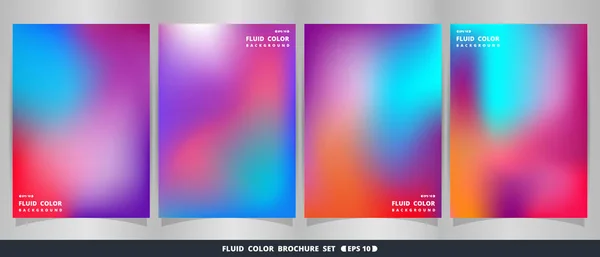 Абстрактный Набор Современных Флюидных Цветных Брошюр Вектор Eps10 — стоковый вектор