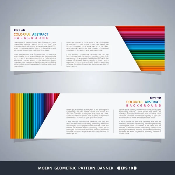 Abstract Colorful Stripe Lines Pattern Banner Design White Space Text —  Vetores de Stock