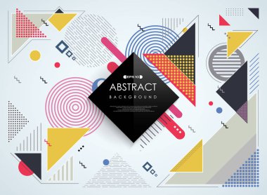 Renkli Memphis geometrik desen arka plan. vektör eps10