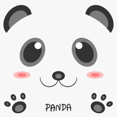 Hayvan panda resim 2d tasarım çizim soyut. Çocuklar, öğrenme yaşam eğitim dünya için şirin iş için kullanın. illüstrasyon vektör eps10