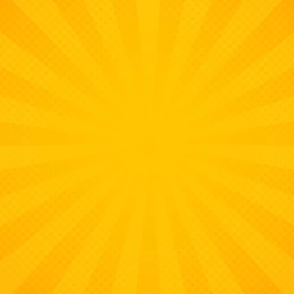 Abstract Sun Yellow Orange Radiance Rays Pattern Background Decoration Poster — Stock Vector