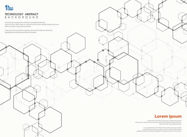 抽象未来主义的技术五边形现代设计模式 连接科学艺术作品 您可以使用海报 小册子 网页设计和年度报告 Eps10 — 图库矢量图片