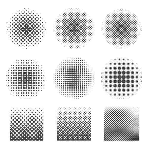 Soyut yarı ton daire ve kare kümesi. Çeşitli ayrıntılar için bir sanat öğe araçlar olarak kullanabilirsiniz. vektör eps10