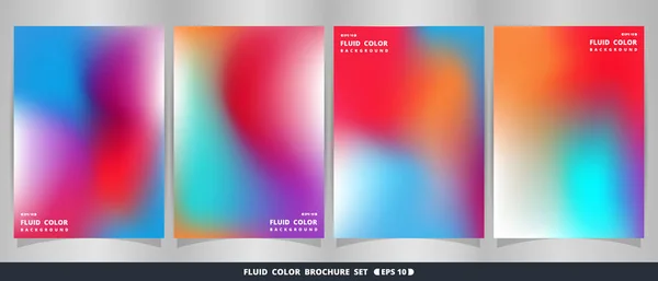Абстрактный Современный Яркий Флюидный Цветовой Набор Брошюр Можете Использовать Трёхмерных — стоковый вектор