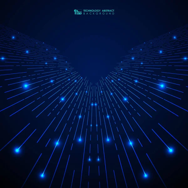 Soyut mavi degrade teknoloji satırları desenli pırıltılar arka plan ile. Modern kapak, reklam, afiş, sanat için kullanabilirsiniz. vektör eps10