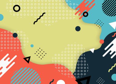 Backgr dekorasyon memphis soyut renkli geometrik desen