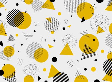 Soyut geometrik sarı siyah renkler desen modern dekorasyonu