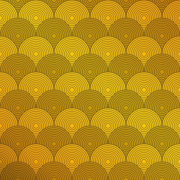 Art deco de fondo de patrón de círculo. Presentando en estilo dorado — Vector de stock