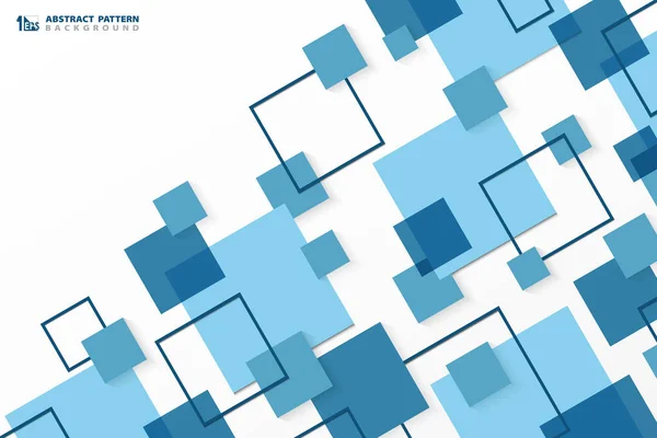 抽象的な技術現代の青い正方形幾何学模様 — ストックベクタ
