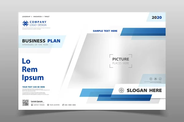 Modern mavi renk şablonu broşürü arka plan.
