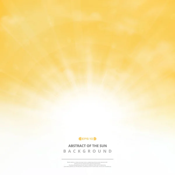 Soyut altın güneş bulutların üstünde yumuşak altın gökyüzü arka plan ile. 