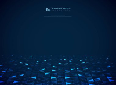 Modern mavi teknoloji üçgenler fütüristik arka plan deseni. vektör eps10