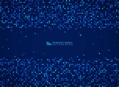 Fütüristik tasarım arka plan modern mavi kare bit deseni. 