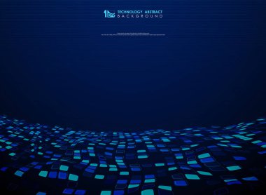 Soyut Mavi kare uçan model tasarım teknoloji arka plan