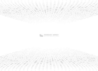 Beyaz arka plan üzerinde teknolojisoyut gri nokta daire desen tasarımı. illüstrasyon vektör eps10