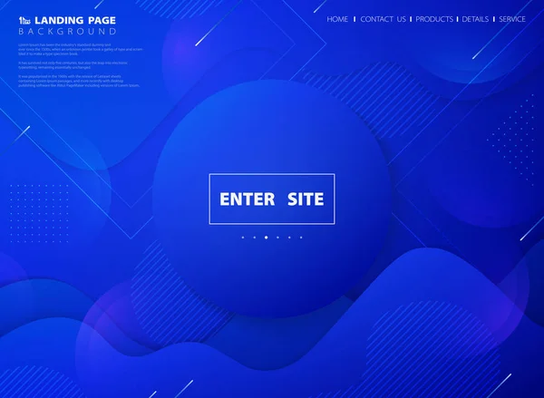 Moderno abstracto azul vívido color tecnología web landing page background.illustration vector eps10 — Archivo Imágenes Vectoriales