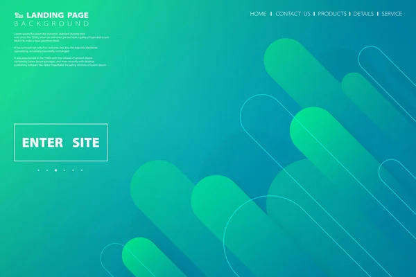 Abstracto colorido verde azul web landing page diseño geométrico. ilustración vector eps10 — Archivo Imágenes Vectoriales