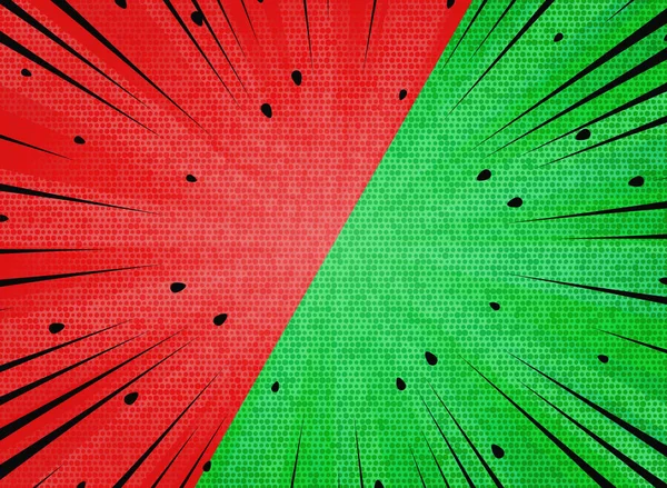 Sol abstracto estallido contraste sandía rojo y verde colores fondo. ilustración vector eps10 — Vector de stock